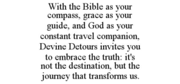 with the bible as your compass, grace as your guide, and god as your constant travel companion, devine detours invites you to embrace the truth: it's not the destination, but the journey that transforms us.