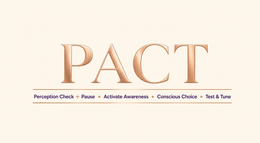 pact perception check + pause · activate awareness · conscious choice · test & tune