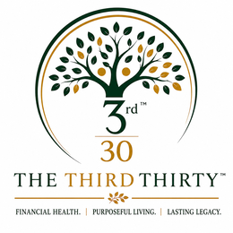 the mark consists of a stylized tree with green and gold leaves enclosed within a circular green and gold border. beneath the tree appears the stylized wording “3rd” with the number “30” below it. below that appears the wording “the third thirty” in styli