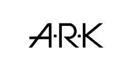 a.r.k, the mark consists of the stylized letters a, r, and k with dots between the letters and a horizontal line through the letter a.