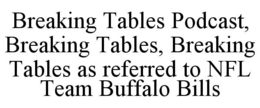 breaking tables podcast, breaking tables, breaking tables as referred to nfl team buffalo bills