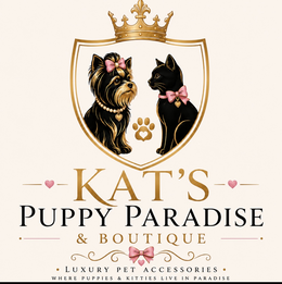 kat's puppy paradise & boutique · luxury pet accessories · where puppies & kitties live in paradise