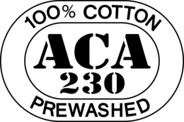 100% cotton aca 230 prewashed