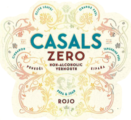 olive leaves orange peel est. casals 1928 cinnamon tangerine peel penedÉs zero non-alcoholic vermouth espaÑa pepa & juan rojo