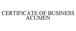 certificate of business acumen