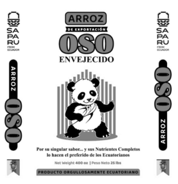 arroz de exportaciÓn oso envejecido saparu from ecuador arroz oso por su singular sabor... y sus nutrientes completos lo hacen el preferido de los ecuatorianos net weight 400 oz | peso neto 25 lbs producto orgullosamente ecuatoriano