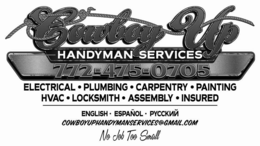 cowboy up handyman services 772-475-0705 elcetrical plumbing carpentry painting hvac locksmith assembly insured english espaÑol cowboyuphandymanservices@gmail.com no job too small