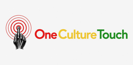 the mark consists of the stylized wording "oneculturetouch" appearing to the right of a black hand with an extended index finger pointing upward toward a series of concentric circles. the word "one" appears in red, the word "culture" appears in yellow, an