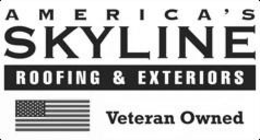 the phrase "america's skyline roofing & exteriors" and the phrase "veteran owned."