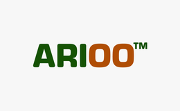 the mark consists of the stylized wording 'arioo' with the letters 'ari' in green and the letters 'oo' in brown, followed by the letters 'tm' in green.