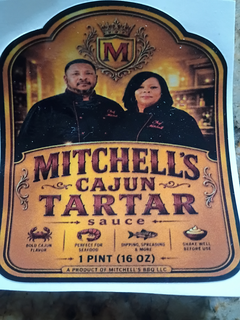 m mitchell's cajun tartar sauce bold cajun flavor perfect for seafood dipping, spreading & more 1 pint (16 oz) a product of mitchell's bbq llc shake well before use