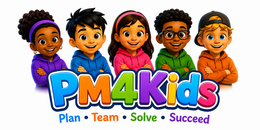 pm4kids plan · team · solve · succeed