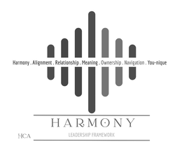 harmony . alignment . relationship . meaning . ownership . navigation . you-nique hca harmony leadership framework