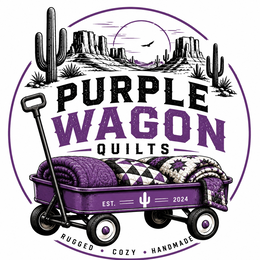 purple wagon quilts est. 2024 rugged cozy handmade